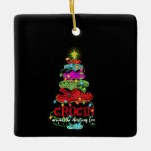 Crocin Around The Christmas Tree Gift Ceramic Ornament