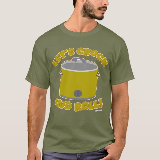  Crock And Roll Fun Slow Cooker Cartoon Art T-Shirt (Front)