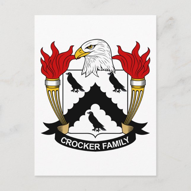 Crocker Family Crest Postcard (Front)