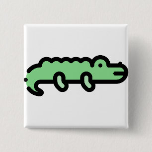 Crocodile 15 Cm Square Badge