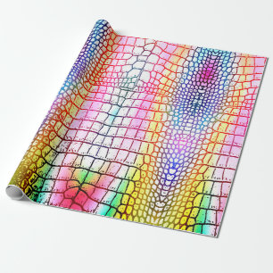 Crocodile abstract pattern, colourful pattern wrapping paper
