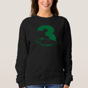 Crocodile Alligator 3 Third Birthday Toddler Sweatshirt