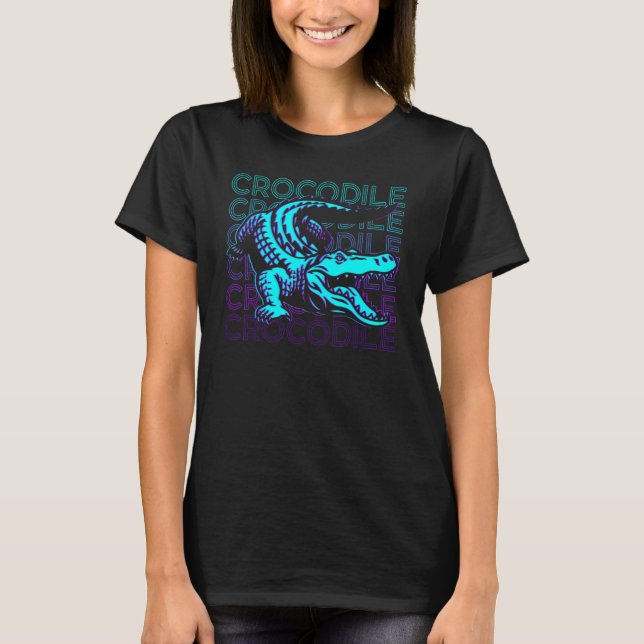 Crocodile Alligator Croc Retro T-Shirt (Front)