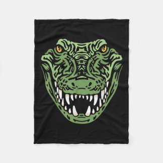 Crocodile Alligator Face Crocodiles Gator  Fleece Blanket