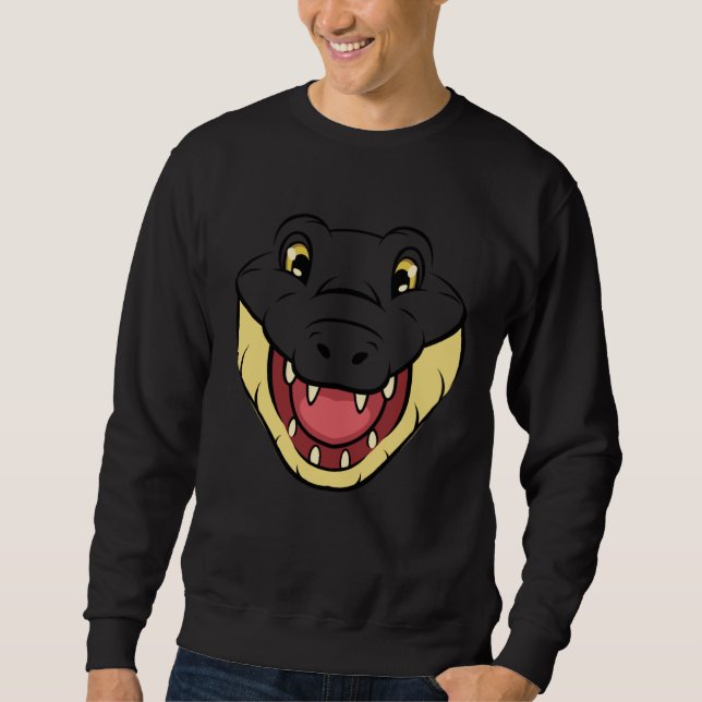 Crocodile Alligator Face Reptiles Zoo Animal Herpe Sweatshirt (Front)