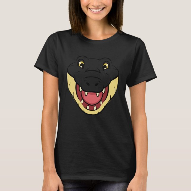Crocodile Alligator Face Reptiles Zoo Animal Herpe T-Shirt (Front)