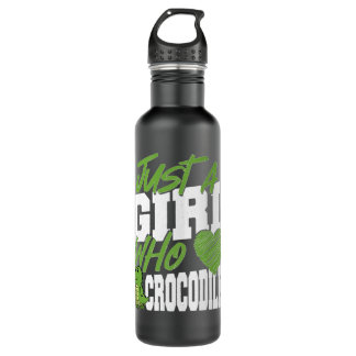 Crocodile Alligator Just a Girl Who Loves Crocodil 710 Ml Water Bottle