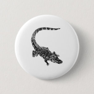 Crocodile Alligator Motif Reptil Teeth Animal Croc 6 Cm Round Badge