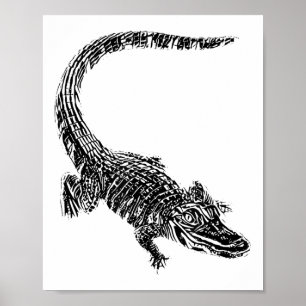 Crocodile Alligator Motif Reptil Teeth Animal Croc Poster