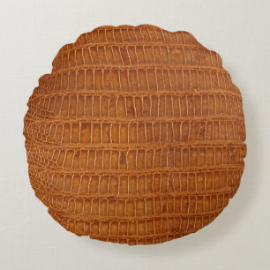 Crocodile alligator reptile leather texture close  round cushion