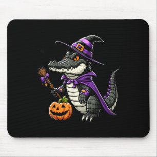 Crocodile Alligator Witch Hat Costume Spooky Mouse Pad