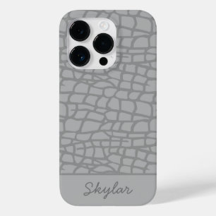 Crocodile Animal Print Custom Cursive Name Case-Mate iPhone 14 Pro Case