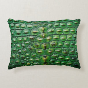 crocodile animal skin texture green scale wild rep decorative cushion