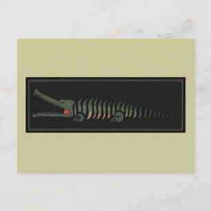 Crocodile - Antiquarian Colourful Book Illustratio Postcard