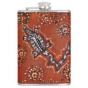 CROCODILE ART        HIP FLASK