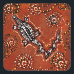 CROCODILE ART        SQUARE STICKER<br><div class="desc">Thank you for purchasing a AUSTRALIAN Art Design. This Art Painting would make the perfect gift for family,  friends or loved ones.</div>