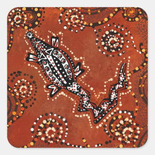 CROCODILE ART        SQUARE STICKER