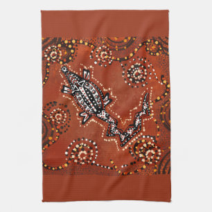 CROCODILE ART TEA TOWEL