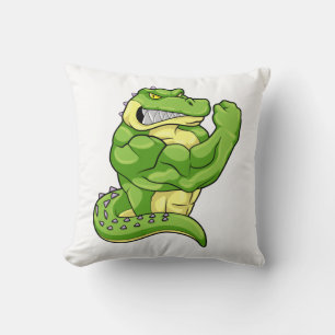 Crocodile as Bodybuilder & big Muscles Cushion