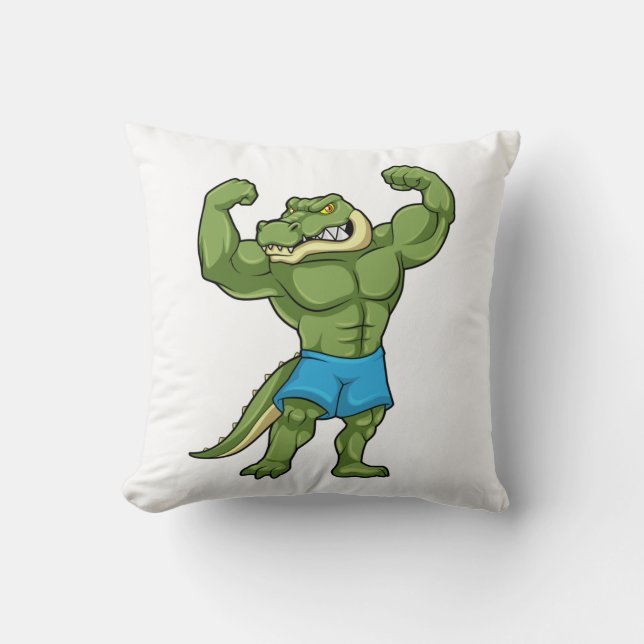 Crocodile as Bodybuilder extreme Cushion (Front)