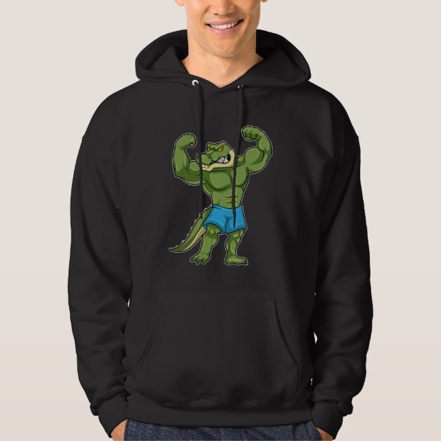Crocodile as Bodybuilder extreme Hoodie (Front)