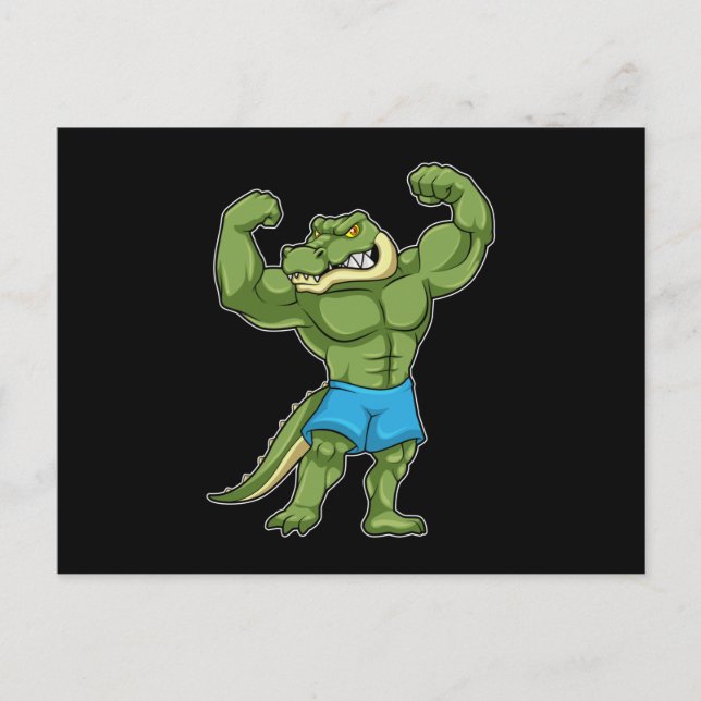 Crocodile as Bodybuilder extreme Postcard (Front)