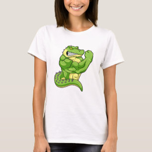 Crocodile as Bodybuilder with big Muscles T-Shirt