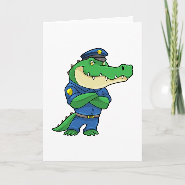 Crocodile as Police officer with Police uniform Card (Front)