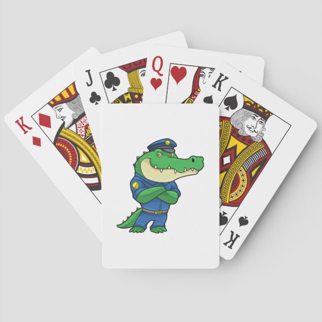Crocodile as Police officer with Uniform Playing Cards (Back)
