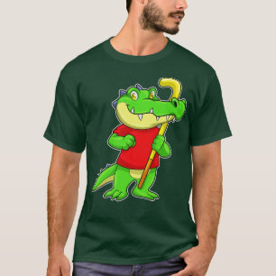 Crocodile at Field hockey with Hockey stick T-Shirt
