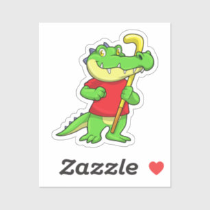 Crocodile at Field hockey with Stick