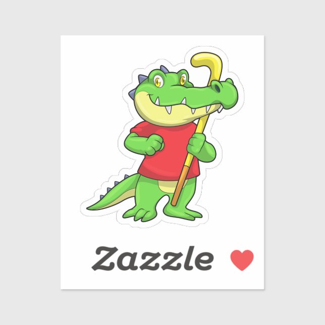 Crocodile at Field hockey with Stick (Sheet)