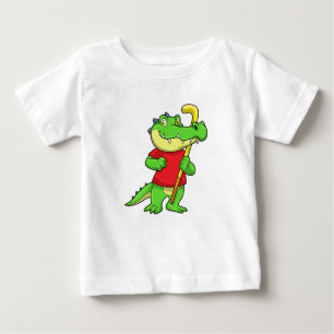 Crocodile at Field hockey with Stick Baby T-Shirt