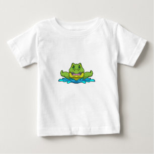 Crocodile at Swimming in Water Baby T-Shirt