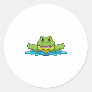Crocodile at Swimming in Water Classic Round Sticker