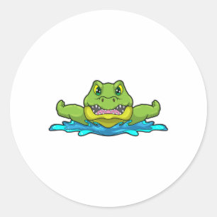 Crocodile at Swimming in Water Classic Round Sticker
