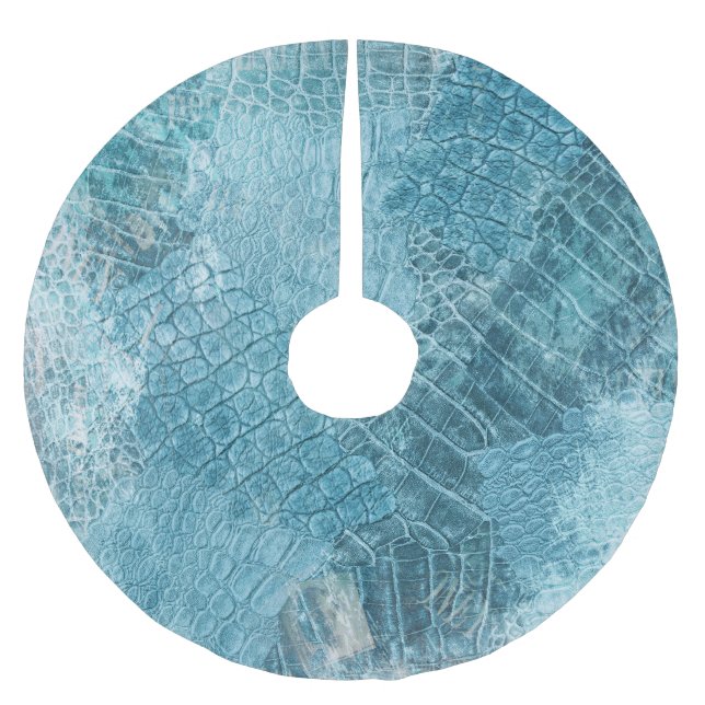 Crocodile Batik: Textured Fabric Art Brushed Polyester Tree Skirt (Front)