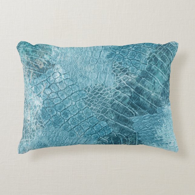 Crocodile Batik: Textured Fabric Art Decorative Cushion (Front)