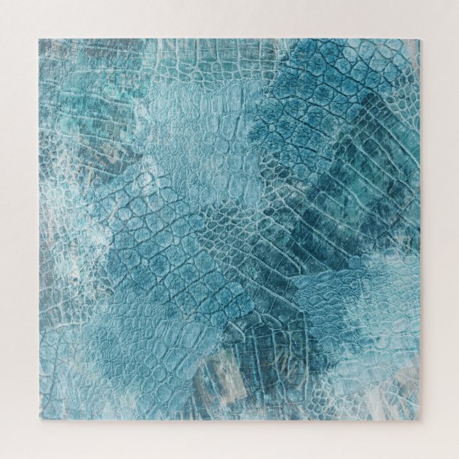 Crocodile Batik: Textured Fabric Art Jigsaw Puzzle (Vertical)