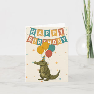 Crocodile Birthday Card – Fun Party Animal