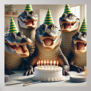 Crocodile Birthday Poster