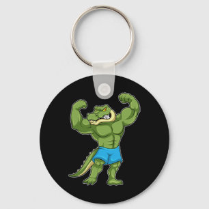 Crocodile Bodybuilder Bodybuilding Sports Key Ring