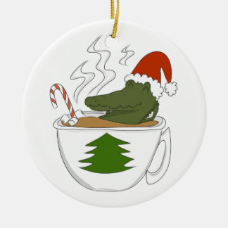 Crocodile Christmas  Ceramic Ornament