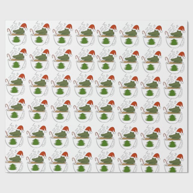 Crocodile Christmas  Wrapping Paper (Flat)