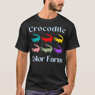 Crocodile Color Farm Sunset Vintage Design T-Shirt