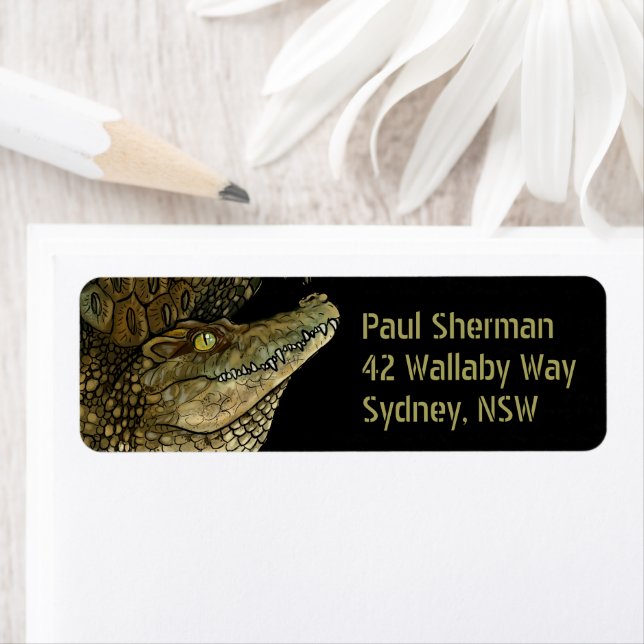 Crocodile Crikey!  Label Return Address Label (Insitu)