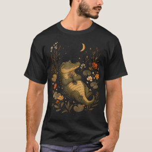 Crocodile Cute Aesthetic Goblincore Wildflower T-Shirt