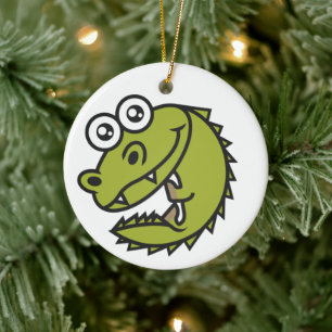 Crocodile Cute Baby Croc Ceramic Ornament