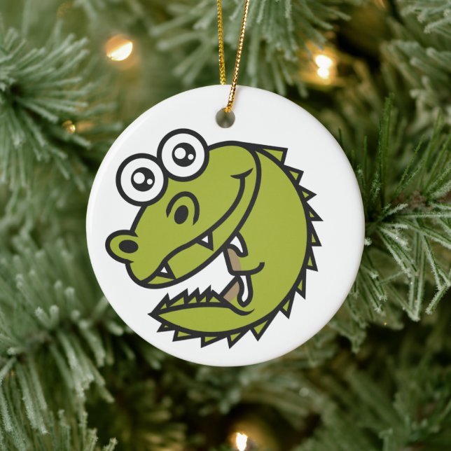 Crocodile Cute Baby Croc Ceramic Ornament (Tree)