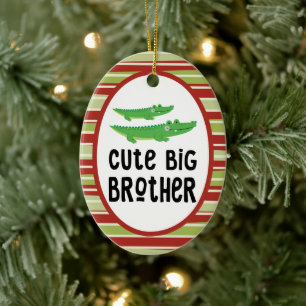 Crocodile cute big brother Christmas Ceramic Ornament